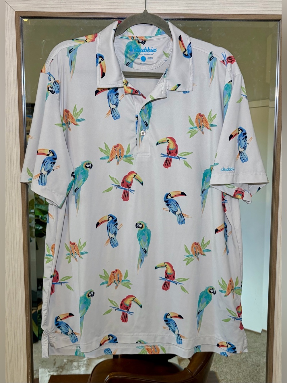 Chubbies The Birds Of Polodise Performance Polo Shirt Mens Large